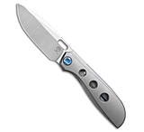 Image of Poikilo Blade Gecko WS3 Frame Lock Knife Titanium w/Holes 3.25 Satin AA754DCC
