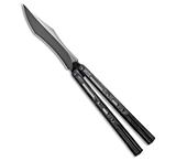 Image of Poikilo Blade PM3 Butterfly Knife Black Crystalized Ti 4.5 Mirror Polish DLC CF6C4F65