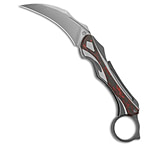 Image of Poikilo Blade Thorny Devil Frame Lock Knife Dark SW Ti/Red CF 2.6 Stonewash 9A7FAC71