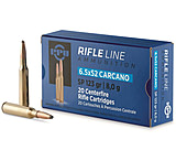 PPU 6.5x52 Carcano 123 Grain JSP Brass Cased Centerfire Rifle Ammo, 20 Rounds, PP6CS