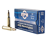 PPU Standard Rifle .222 Remington 50 Grain Soft Point Brass Cased Rifle Ammunition