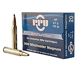 PPU Standard Rifle .300 Winchester Magnum 150 Grain Soft Point Brass Cased Rifle Ammunition