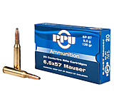 PPU Metric Rifle 6.5x57mm 139 Grain Soft Point Boat Tail Brass Cased Rifle Ammunition