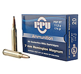 PPU PP7RM2 Standard Rifle 7mm Rem Mag 174 Gr Pointed Soft Point (PSP)