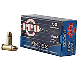 PPU Handgun .32 ACP 71 Grain Full Metal Jacket Brass Cased Pistol Ammunition