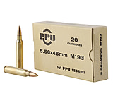 PPU PPN5561 Mil-Spec 5.56x45mm 55 Gr Full Metal Jacket Boat Tail (FMJBT) 20 Bx/