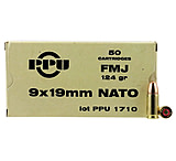 PPU PPN9 Mil-Spec 9mm NATO 124 Gr Full Metal Jacket (FMJ) 50 Bx/ 20 Cs