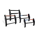 Image of Pro-Gard Industries Black Powder Coated Steel, Standard Push Bumper With Integrated, Two Head, All 1/2 Red &amp; 1/2 Blue Ion's