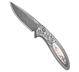 Image of Pro-Tech Knives Pro-Tech Custom Cambria Knife Steel + Black Lip Pearl Inlay 3.5 Damascus AA8068F4
