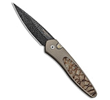 Image of Pro-Tech Knives Pro-Tech Custom Newport Automatic Knife Titanium Tiger Coral 3 Damascus 23F33FA6