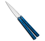 Image of Pro-Tech Knives Pro-Tech FlyFather 2 Balisong Butterfly Knife Blue Aluminum 4 Satin CF0AA13B