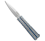 Image of Pro-Tech Knives Pro-Tech FlyFather Balisong Butterfly Knife Blue-Silver w/ Clip Stonewash FF1 5A610F8E