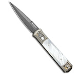 Image of Pro-Tech Knives Pro-Tech Godfather Ultimate Titanium Custom Knife Mother of Pearl 4 Damascus E846BE0C