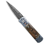 Image of Pro-Tech Knives Pro-Tech Godson Custom Automatic Knife Blue Ti + Bark Mastodon 3.15 Damascus 79B1B804