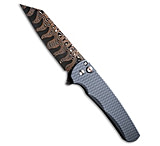Image of Pro-Tech Knives Pro-Tech Malibu Button Lock Knife Black Dragon Scale Aluminum 3.25 Damascus 067E72AB