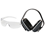 Image of Pyramex Alair Safety Glass/Earmuff Combo Clear Lens/Frame NRR22db Hearing Protection Black PYVLCOMBO