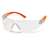 Image of Pyramex Cortez Safety Eyewear - Clear Lens, Orange Temples Frame