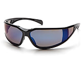 Image of Pyramex Exeter Safety Glasses - Blue Mirror Anti-Fog Lens, Glossy Black Frame