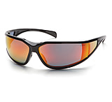 Image of Pyramex Exeter Safety Glasses - Sky Red Mirror Anti-Fog Lens, Glossy Black Frame