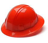 Image of Pyramex Full Brim 4 Point Ratchet Suspension Hard Hat - Hi Vis Orange