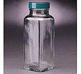 Image of Qorpak French Square Bottles, Wide Mouth, Qorpak 7701 With Pulp/Vinyl-Lined Black Phenolic Cap, Case of 48