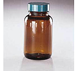 Image of Qorpak Packers, Amber, Wide Mouth, Qorpak 7733 With Pulp/Vinyl-Lined Black Phenolic Cap, Case of 24