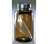 Image of Qorpak Safety-Coated Bottles, Qorpak 7717TW Clear Boston Round Bottles, Case of 12