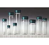 Image of Qorpak Sample Vials, Clear and Amber Borosilicate Glass, Screw-Thread, Qorpak 2502T With Fluoropolymer Resin-Lined Caps, Case of 144
