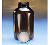Image of Qorpak Wide-Mouth Bottles, Amber Glass, V I, with Caps, Qorpak 7838T With Fluoropolymer Resin-Lined Green Thermoset Caps, Case of 12
