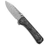 Image of QSP Knife QSP Hawk Liner Lock Knife Aluminum Foil Carbon Fiber 3.25 Damascus EB068DD5
