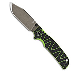 Image of QSP Knife QSP Kali Button Lock Knife Neon Black/Green G-10 3.25 Champagne 5E563B1C