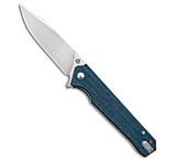 Image of QSP Knife Mamba V2 Liner Lock Flipper Knife Blue Micarta 3.5 Satin D2 AA8CCCB2