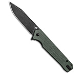 Image of QSP Knife Mamba V2 Liner Lock Flipper Knife Green Micarta 3.5 Black SW D2 1731838A