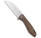 Image of QSP Knife QSP Pelican Liner Lock Knife Brown Linen Micarta 3.6 Stonewash CPM-S35VN 4552532C