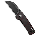 Image of QSP Knife QSP Penguin Mini Liner Lock Knife Red Shredded Carbon Fiber 2.25 Blackwashed 38F330AF