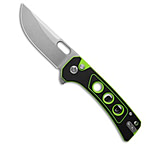 Image of QSP Knife QSP Unicorn Button Lock Knife Black/Green G-10 3.25 Stonewash 876C7A1B