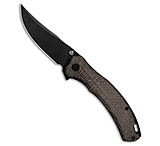 Image of QSP Knife QSP Walrus Trailing Point Liner Lock Knife Brown Rough Micarta 3.4 Black SW 9DE5C12D