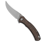 Image of QSP Knife QSP Walrus Trailing Point Liner Lock Knife Brown Rough Micarta 3.4 Stonewash 2AF80029