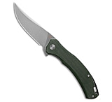 Image of QSP Knife QSP Walrus Trailing Point Liner Lock Knife Green Micarta 3.4 Stonewash D2 3194A276