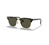 Image of Ray-Ban Clubmaster Classic Polished Black On Gold Sunglasses 3EE61E5C