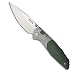 Image of Real Steel Hoeft Button Lock Knife Green Micarta 3.3 Satin 2224AB54