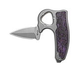 Image of Reate Knives Reate EXO-D Button Lock Knife BB Ti + Purple Haze FatCarbon 2.7 Belt Satin DE2143B3