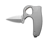 Image of Reate Knives Reate EXO-D Button Lock Knife Contour Frag BB Titanium 2.7 Belt Satin ELMAX 025747A0