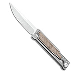 Image of Reate Knives Reate EXO Drop Point Gravity Knife Titanium/Green Micarta 3.75 Satin D165064B