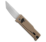 Image of Reate Knives Reate EXO Mini Tanto Gravity Knife Tan Aluminum 2.6 Satin Nitro-V 3C090BCC