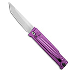 Image of Reate Knives Reate EXO-OG Tanto OTF Gravity Knife Purple Aluminum 3.75 Satin Nitro-V*DISC* 4826A024