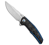 Image of Reate Knives Reate J.A.C.K. Integral Knife Blue Titanium/Marble Carbon Fiber 3.94 Satin DA57C753