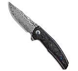 Image of Reate Knives Reate J.A.C.K. Integral Knife Flame Ti/Marble Carbon Fiber 3.94 Damasteel B13C0244
