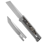 Image of Reate Knives Reate OG EXO Coping Gravity Knife Titanium/Burl Camo Micarta 3.75 Satin E3C48254