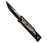 Image of Reate Knives Reate OG EXO Drop Point OTF Knife Black Ti/Green Micarta Inlay 3.75 Two-Tone 81922E9B